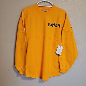 Spirit Jersey Street Wear Long Sleeve Rockefeller Puffy Print Shirt NWT